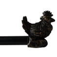 thumbnail image 1 of Urbanest Adjustable Single Curtain Rod Set Burnt Gold Rooster Finials – 3/4-Inch Diameter, With Black Rod, 48–84 Inches, 1 of 1