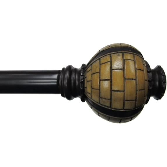 Urbanest Adjustable Single Curtain Rod Set With Bone Finials – 3/4-Inch Diameter, With Bronze Rod, 48–84 Inches