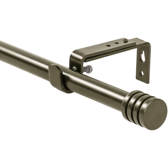 Urbanest Adjustable Single Curtain Rod Set Aspire Finials – 5/8-Inch Diameter, With Antique Gold Rod, 48–84 Inches