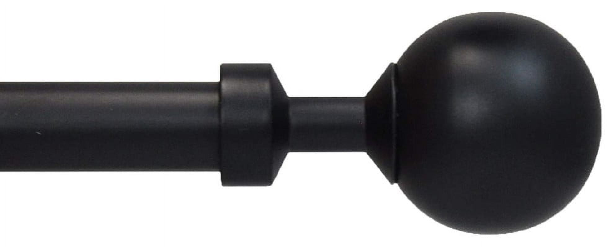 Black Adjustable Steel Ball Curtain Rod Set, 28"-48"