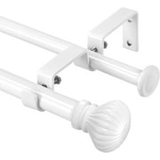 Urbanest Fluted Ball Adjustable Double Curtain Rod Set