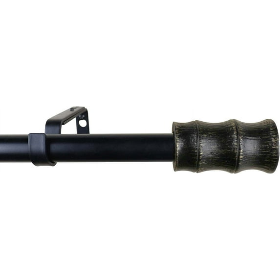 Urbanest Bamboo Adjustable Single Drapery Curtain Rod & Hardware Set