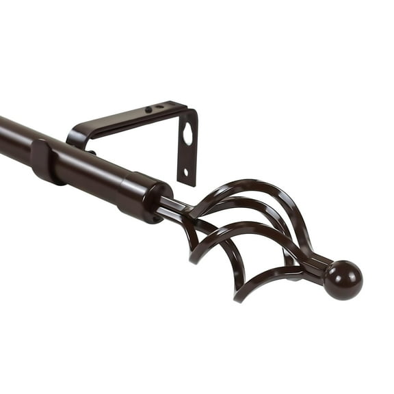 Urbanest 1" Diameter Designer Birdcage Single Curtain Rod – Heavy Metal Decorative Finials, Drapery Hardware for Window Treatments, 28" to 48", Oil-rubbed Bronze (ORB)