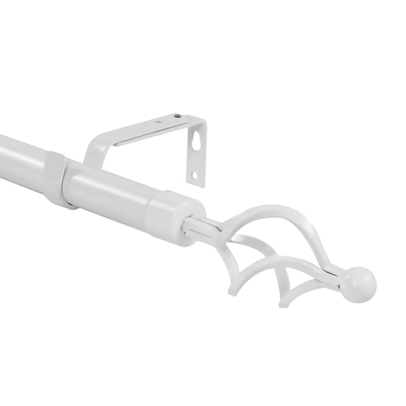Urbanest 1" Diameter Designer Birdcage Single Curtain Rod – Heavy Metal Decorative Finials, Drapery Hardware for Window Treatments, 28" to 48", Glossy White