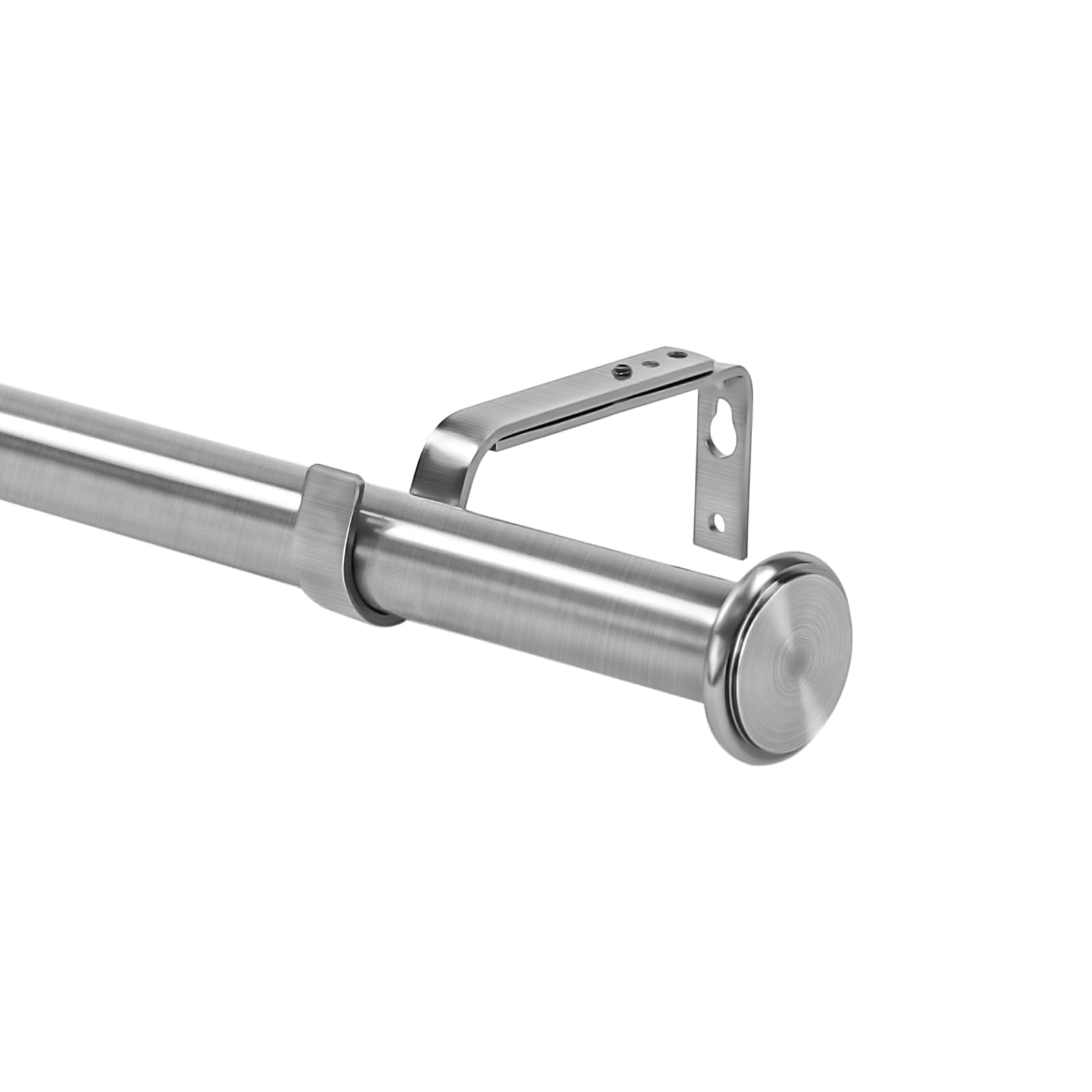 Urbanest 1" Adjustable Curtain Rod Set with Cap Finial Metal Window Drapery Rod, Modern Minimalist Design