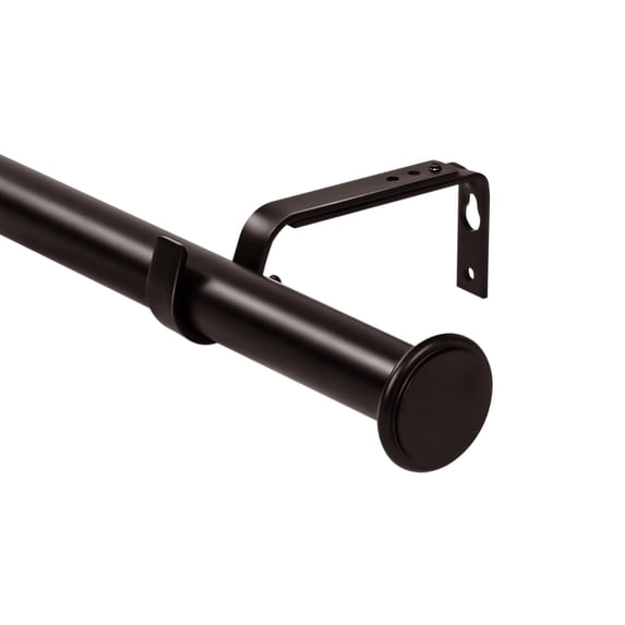 Urbanest 1" Adjustable Curtain Rod Set with Cap Finial Metal Window Drapery Rod, Modern Minimalist Design