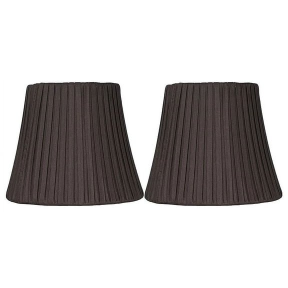 Urbanest Box Pleat Faux Silk Chandelier Shade, Chocolate, 3x5x4.5", Set of 2