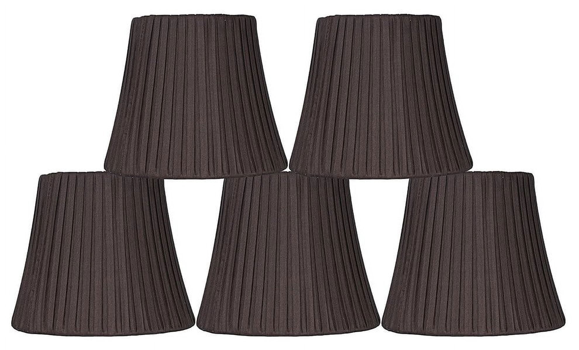 Urbanest Box Pleated Chandelier Clip-on Shade, 3″ Top × 6″ Bottom × 5″ Slant Height – Replacement Lamp Shades for Chandelier, Pendant Light, Wall Sconce & Small Table Lamp, 5-Piece, Chocolate