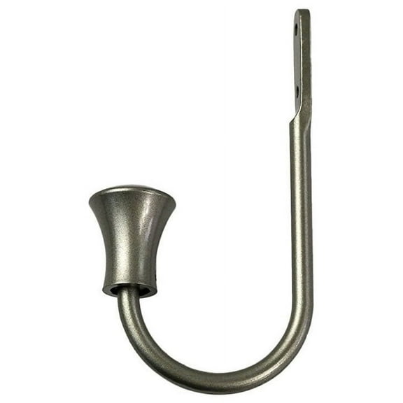 Urbanest Decorative Curtain Holdbacks for Drapes and Curtains, Classic Metal Drapery Tiebacks, Window Curtain Holdback Hooks, 1 Piece, Pewter