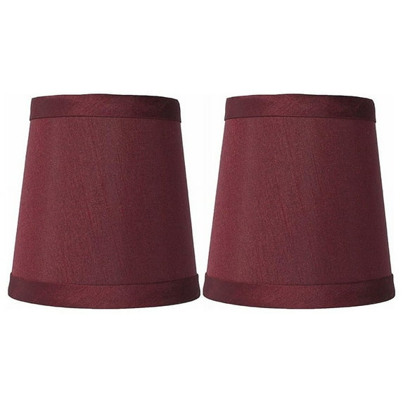 Urbanest Burgundy Mini Faux Silk Chandelier Lamp Shade, 3x4x4", Set of 2