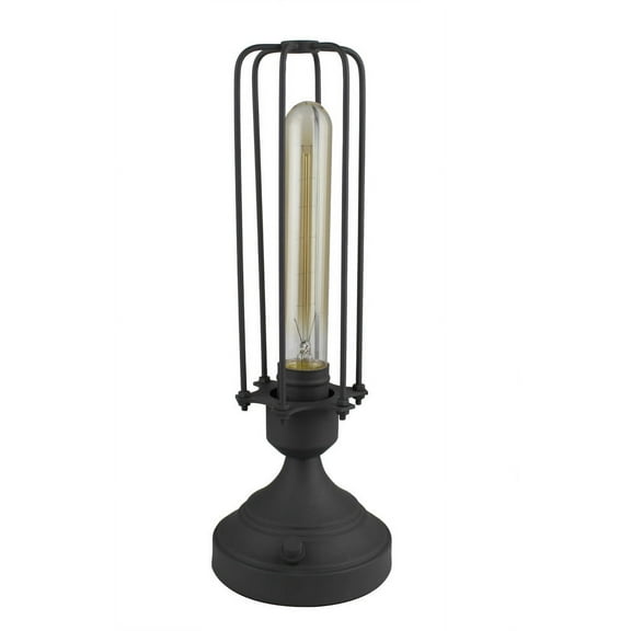 Urbanest Burnham Industrial Cage Table Lamp, Charcoal Gray