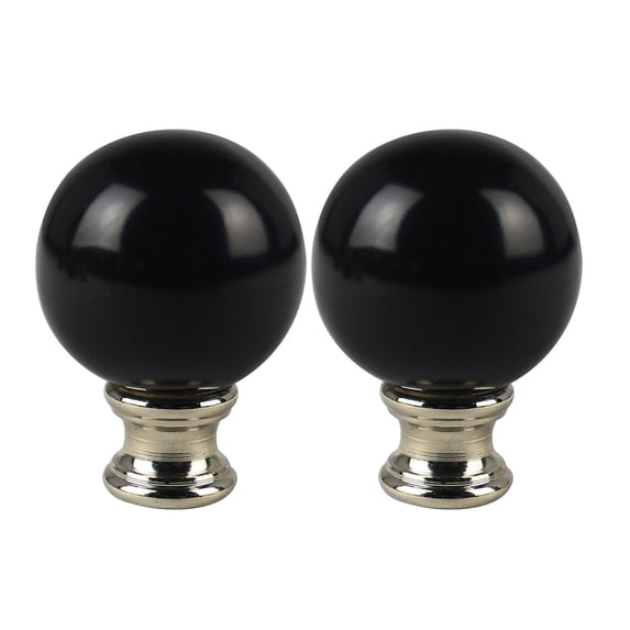 Urbanest Ceramic Ball Lamp Finial – 2 Inch Tall, Black– Decorative Lamp Shade Finial for Table & Floor Lamps- 2 Pieces