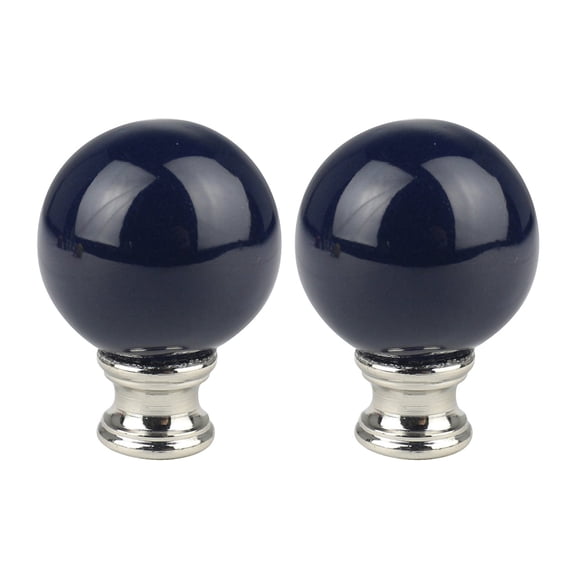 Urbanest Ceramic Ball Lamp Finial – 2 Inch Tall, Navy Blue– Decorative Lamp Shade Finial for Table & Floor Lamps- 2 Pieces