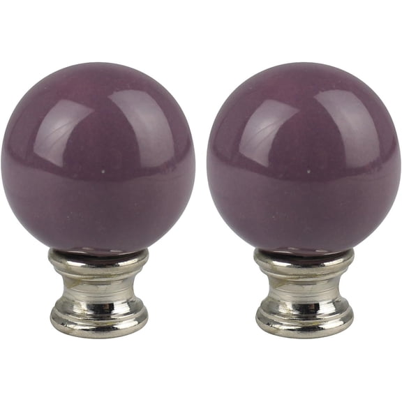 Urbanest Ceramic Ball Lamp Finial – 2 Inch Tall, Purple– Decorative Lamp Shade Finial for Table & Floor Lamps- 2 Pieces