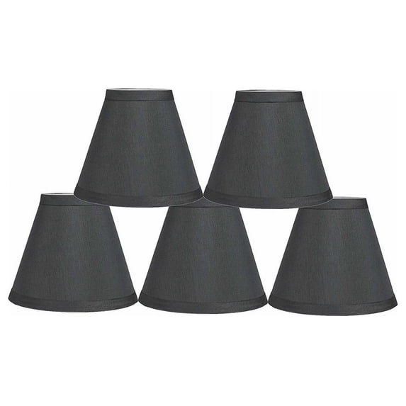 Urbanest Hardback Chandelier Clip-on Shade, 3″ Top × 6″ Bottom × 5″ Slant Height – Replacement Lamp Shades for Chandelier, Pendant Light, Wall Sconce & Small Table Lamp, 5-Piece, Grey