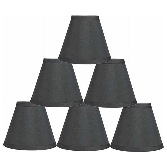 Urbanest Hardback Chandelier Clip-on Shade, 3″ Top × 6″ Bottom × 5″ Slant Height – Replacement Lamp Shades for Chandelier, Pendant Light, Wall Sconce & Small Table Lamp, 6-Piece, Grey