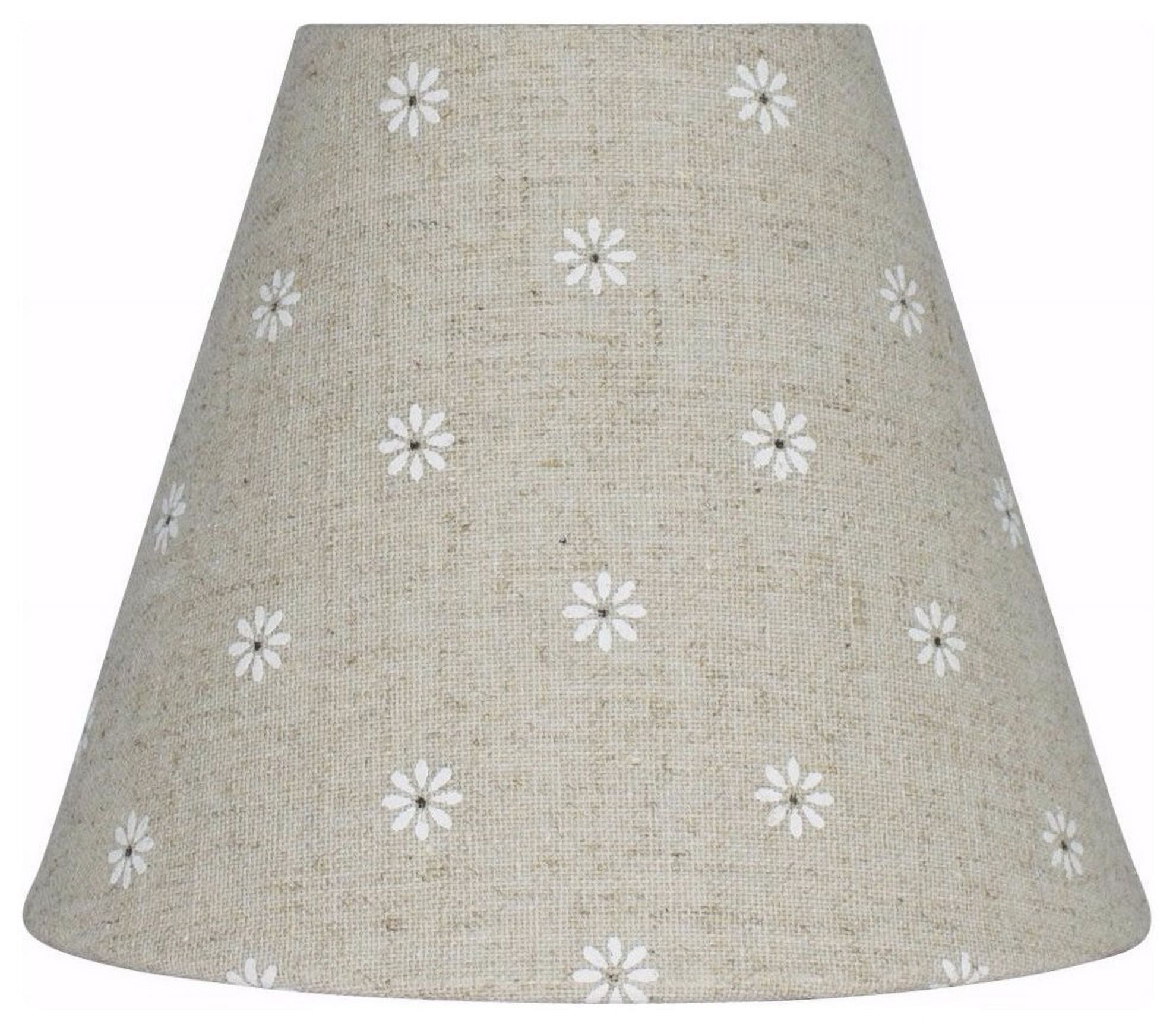 Urbanest Chandelier Lamp Shade, Natural Linen With Daisies, 3x6x5