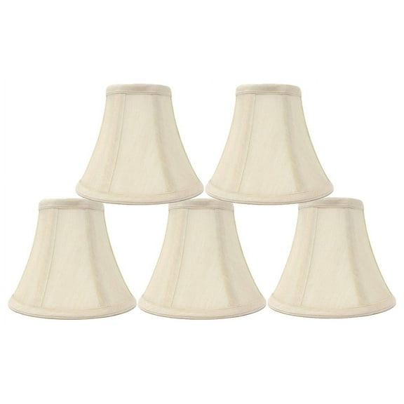 Urbanest Silk Softback Bell Chandelier Shade, 3″ Top × 6″ Bottom × 5″ Slant Height – Replacement Lamp Shades for Chandelier, Pendant Light, Wall Sconce & Small Table Lamp, 5 Pieces, Cream