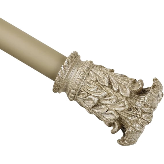 Urbanest Adjustable Single Curtain Rod Set Chilton Finials – 1 - Inch Diameter, With Cottage Rod, 48–84 Inches