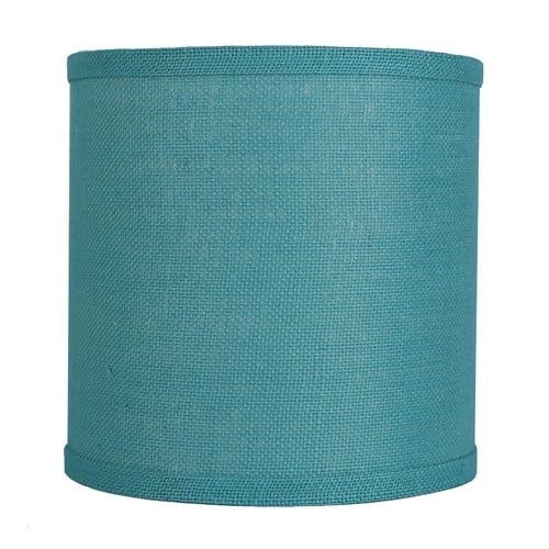 Spa Teal Burlap Drum Lamp Shade with Nickel Fitter