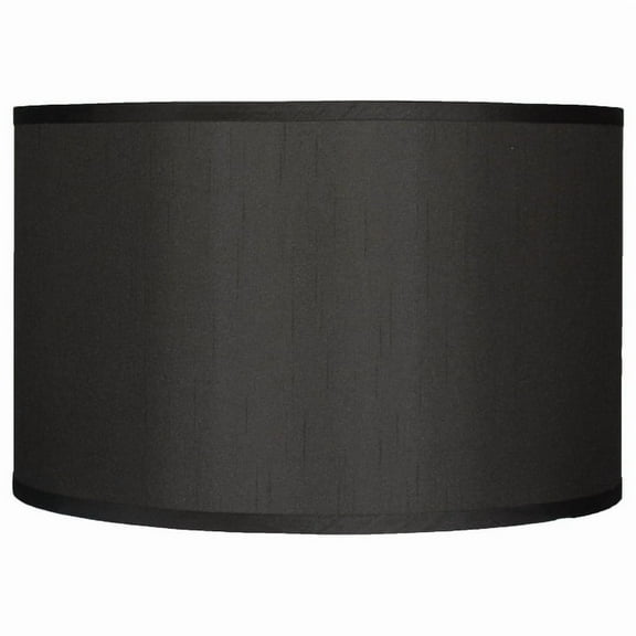 Urbanest Classic Drum Faux Silk Lamp Shade, 16"x16"x10", Black