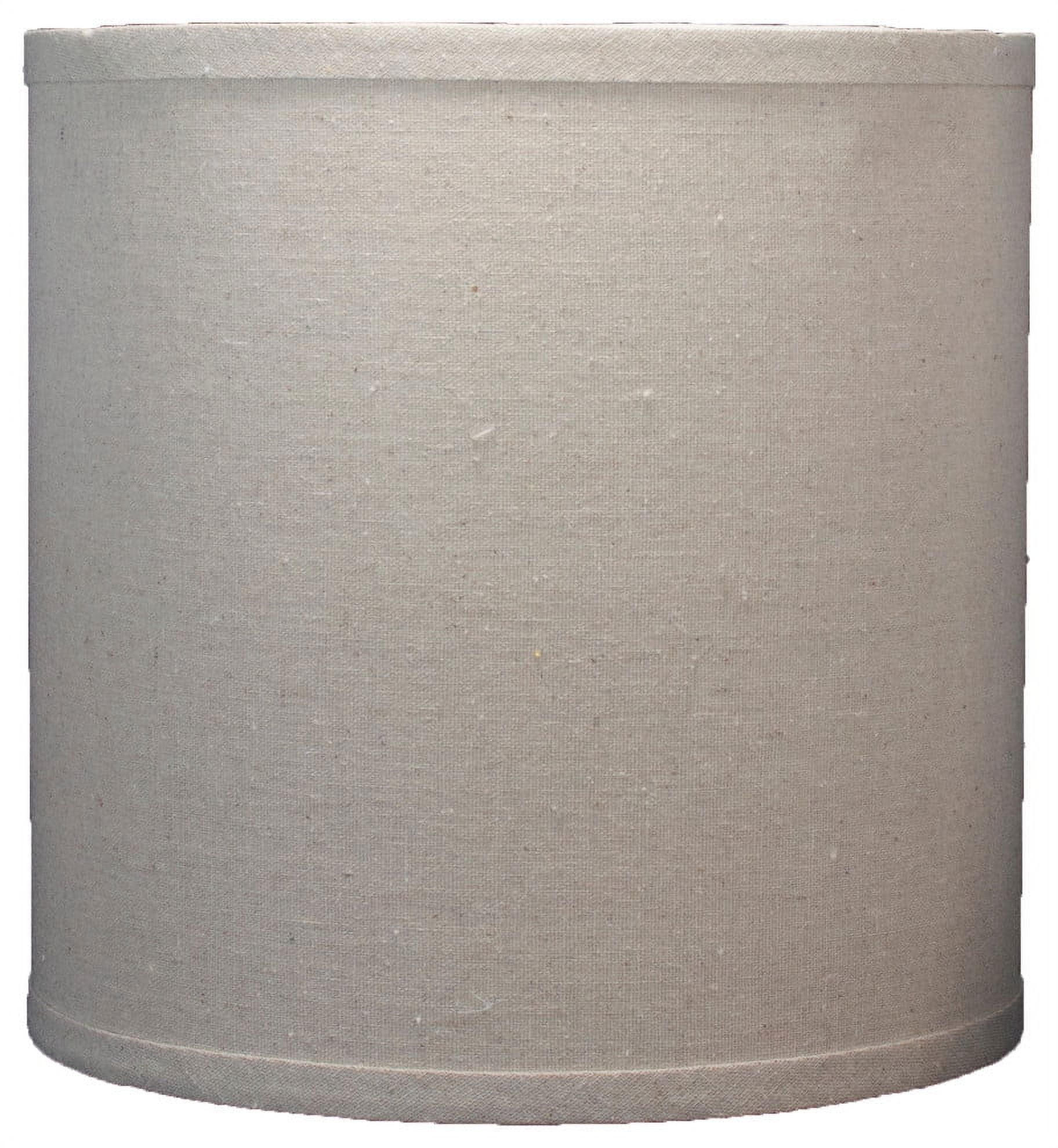 Natural Linen Drum Lamp Shade with White Lining, 10-inch