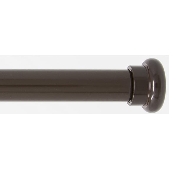 Urbanest Adjustable Single Curtain Rod Set Forged Iron Button Finials – 3/4-Inch Diameter, With Bronze Rod, 48–84 Inches