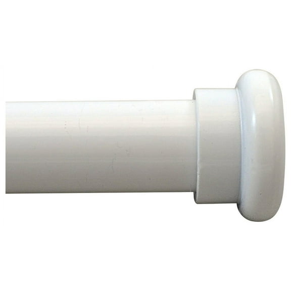 Urbanest Classic Forged Iron Button Curtain Rod, White, 48"-84"