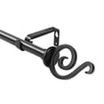 thumbnail interactive-video image 1 of Urbanest 3/4" French Scroll Cast Forged Iron Single Curtain Rod – Designer Cast Iron Drapery Hardware with Elegant Finials, Easy-Mount, Heavy-Duty, 28" to 48", Matte Black, 1 of 7