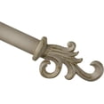 thumbnail image 1 of Urbanest Adjustable Single Curtain Rod Set Gilded Coda Finials – 1 - Inch Diameter, With French White Rod, 84–120 Inches, 1 of 6