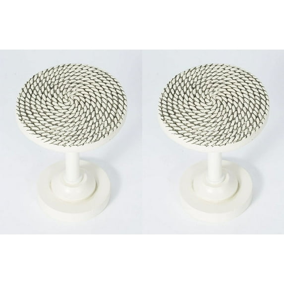 Urbanest Medallion Curtain Holdback – Elegant Drapery Tieback, Farmhouse Drapery Hardware for Stylish Window Treatments, 2 Pieces, Ivory