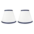 thumbnail image 1 of Urbanest Coolie Hardback Lampshade, 5-inch by 9-inch by 7-inch, Off White with Navy Blue Trim, Set of 2, 1 of 3