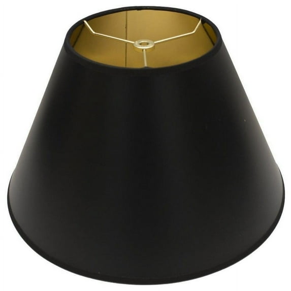 Urbanest Coolie Lamp Shade, 6x12x8", Black Parchment With Gold Liner