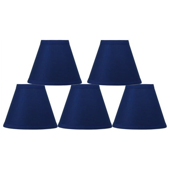 Urbanest Cotton Chandelier Lamp Shade, 3x6x5", Indigo, Set of 5
