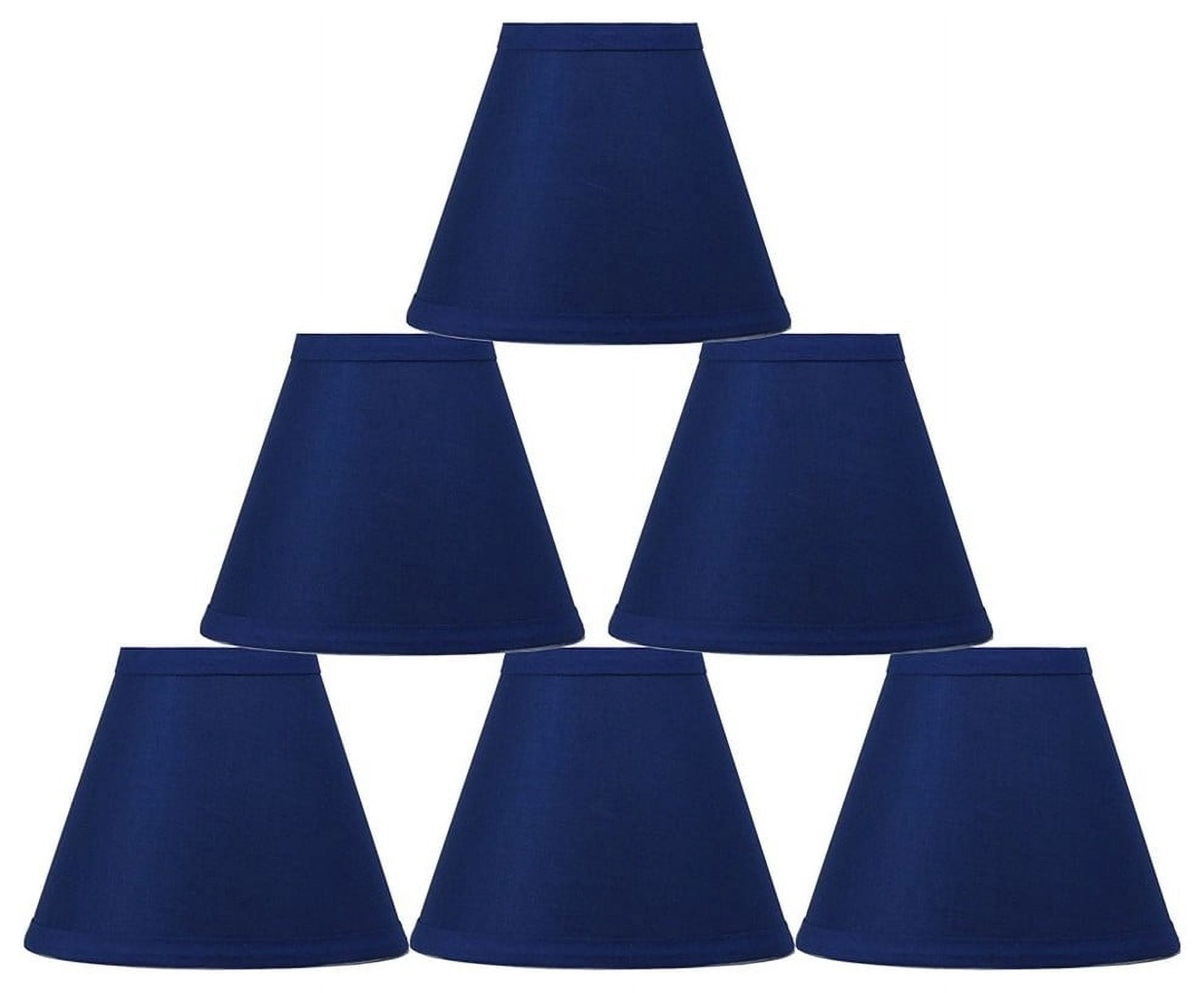 Urbanest Cotton Chandelier Empire Clip-on Shade, 3″ Top × 6″ Bottom × 5″ Slant Height – Replacement Lamp Shades for Chandelier, Pendant Light, Wall Sconce & Small Table Lamp, 6-Piece, Indigo