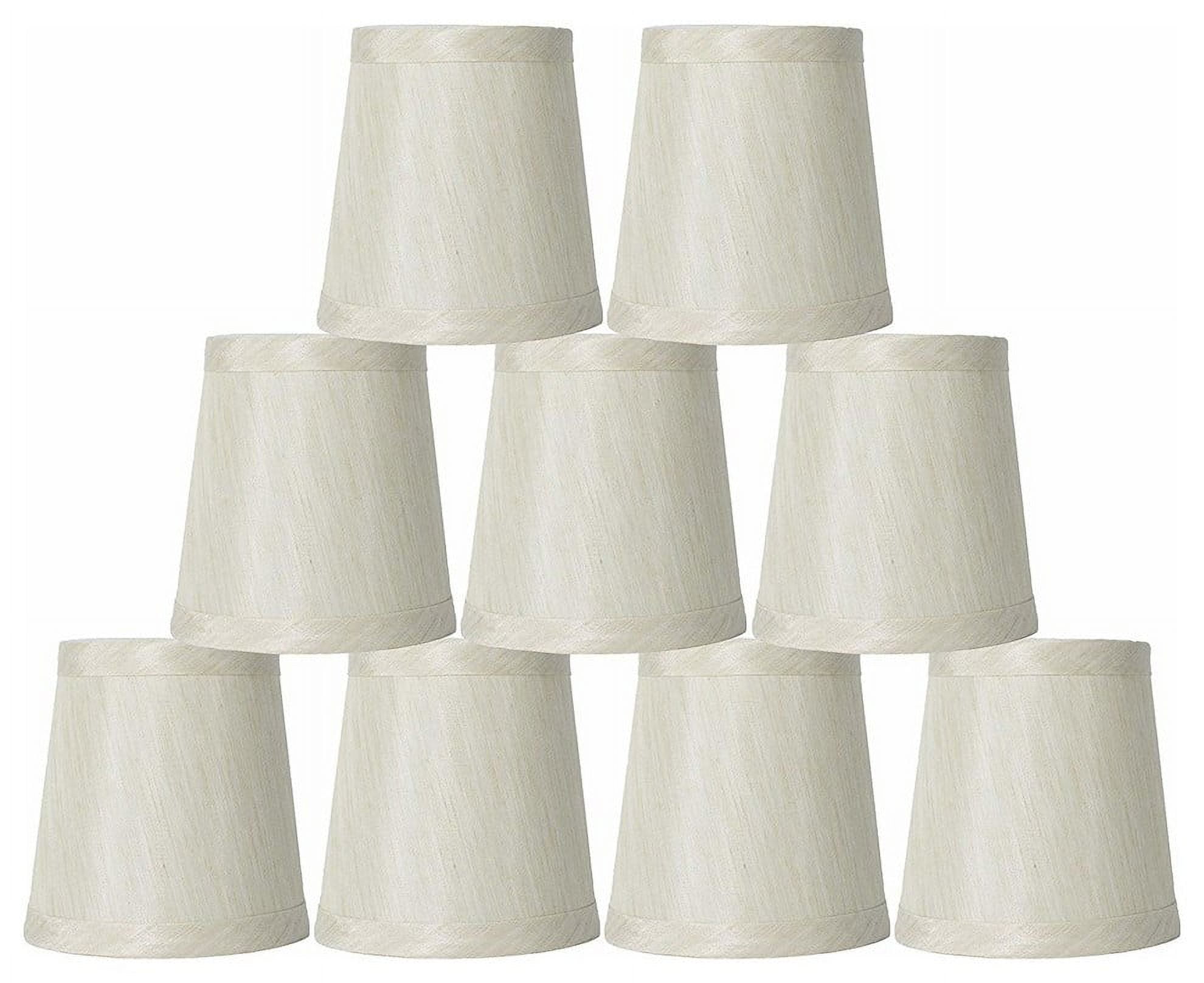 Urbanest Cream Mini Faux Silk Chandelier Lamp Shade, 3x4x4", Set of 9