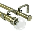 thumbnail image 1 of Urbanest Crystal Ball Flat Button 1" 3/4" Double Drapery Curtain Window Rod Set - 84" to 120", Antique Brass, 1 of 6