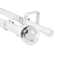 thumbnail image 1 of Urbanest Crystal Ball Manhattan 1" 3/4" Double Drapery Curtain Window Rod Set - 28" to 48", White, 1 of 6