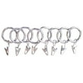 thumbnail image 1 of Urbanest 1 3/8" Metal Curtain Rod Rings with Clips, Fits up to 1″ Rod – Durable Drapery Rings for Smooth Gliding & Secure Grip, 8 Pieces, Nickel, 1 of 2