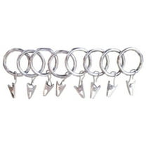 Urbanest 1 3/8" Metal Curtain Rod Rings with Clips, Fits up to 1″ Rod – Durable Drapery Rings for Smooth Gliding & Secure Grip, 8 Pieces, Nickel
