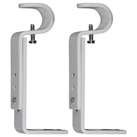 Urbanest Single Curtain Rod Bracket for 3/4" Drapery Rod, Adjustable Wall Mount Curtain Rod Holder, Heavy-Duty Metal Curtain Hardware, 2 Pcs, White