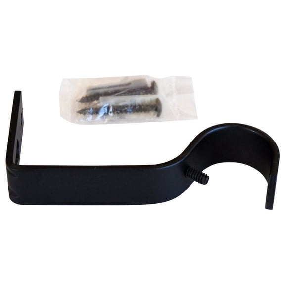 Urbanest Curtain Rod Bracket, Non-Adjustable, Fits 1 1/8" Rod, Black, Set of 2