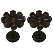 Urbanest Medallion Curtain Holdback – Elegant Drapery Tieback, Farmhouse Drapery Hardware for Stylish Window Treatments, 2 Pieces, Mahogany