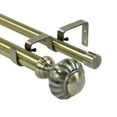 thumbnail image 1 of Urbanest Door Knob Manhattan 1" 3/4" Double Drapery Curtain Window Rod Set - 28" to 48", Antique Brass, 1 of 6