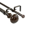 thumbnail image 1 of Urbanest Door Knob Manhattan 1" 5/8" Double Drapery Curtain Window Rod Set - 48" to 84", Bronze, 1 of 6