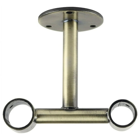 Urbanest Double Ceiling Bracket for Curtain Rod, 1" and 3/4", Antique Brass