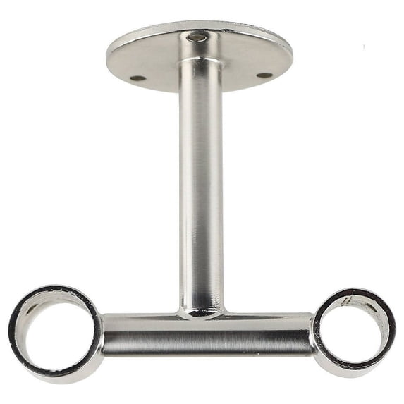 Urbanest Double Curtain Rod Bracket – Non-Adjustable Wall&Ceiling Mount Drapery Hardware for 1" and 5/8" Curtain Rods, Heavy-Duty Metal, Nickel