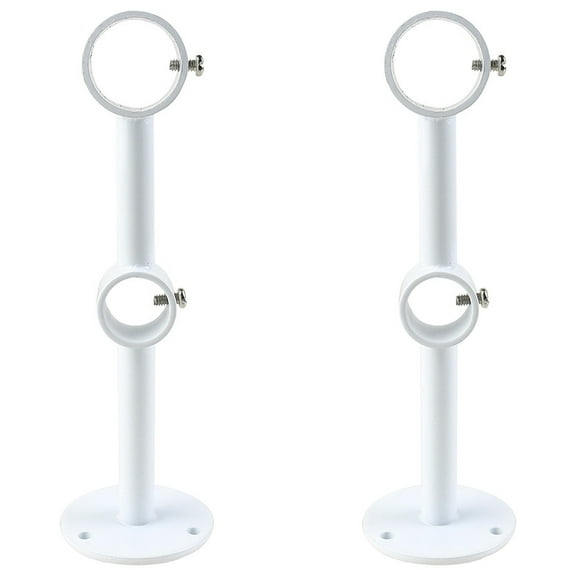 Urbanest Double Curtain Rod Bracket – Non-Adjustable Wall&Ceiling Mount Drapery Hardware for 1" and 3/4" Curtain Rods, Heavy-Duty Metal, Glossy White