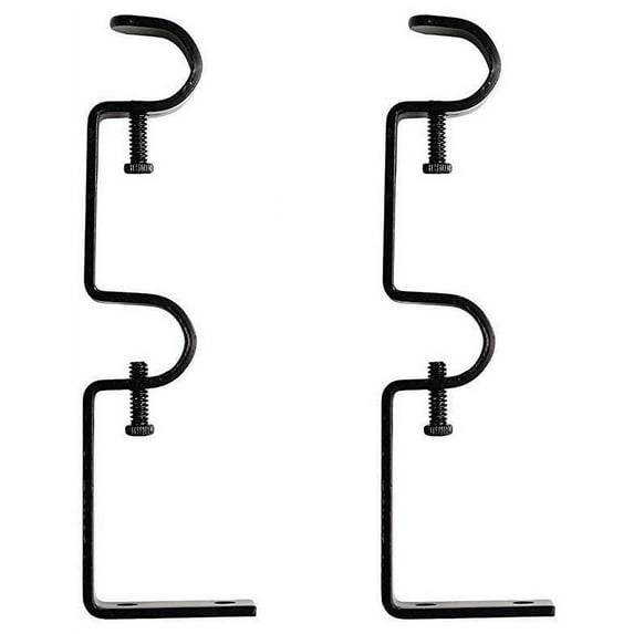 Urbanest Double Curtain Rod Bracket – Non-Adjustable Wall Mount Drapery Hardware for 1/2" and 5/8" Curtain Rods, Heavy-Duty Metal, Bronze