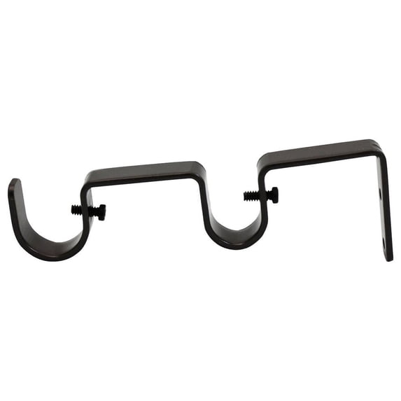Urbanest Double Curtain Rod Bracket 1" and 3/4" Rod, Bronze, Set of 2